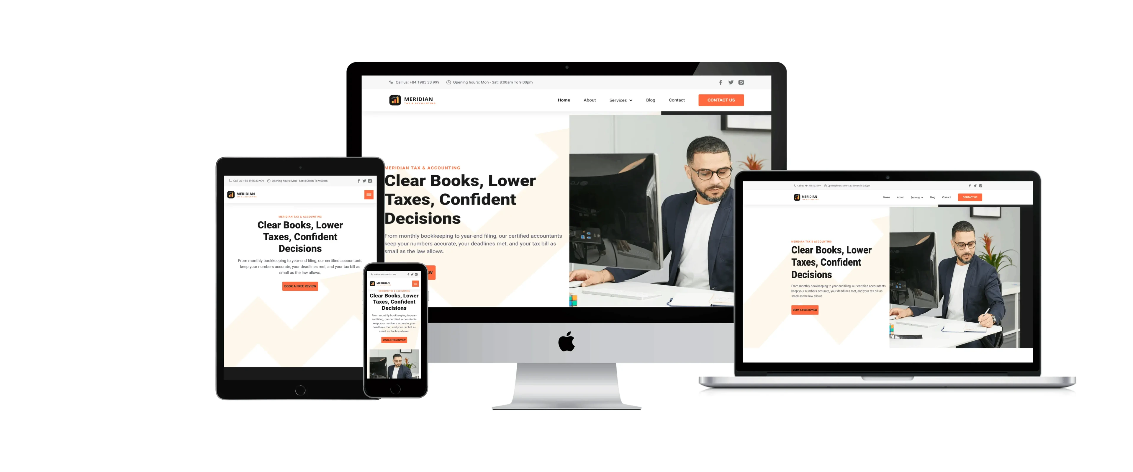 Custom-coded website for an accounting firm