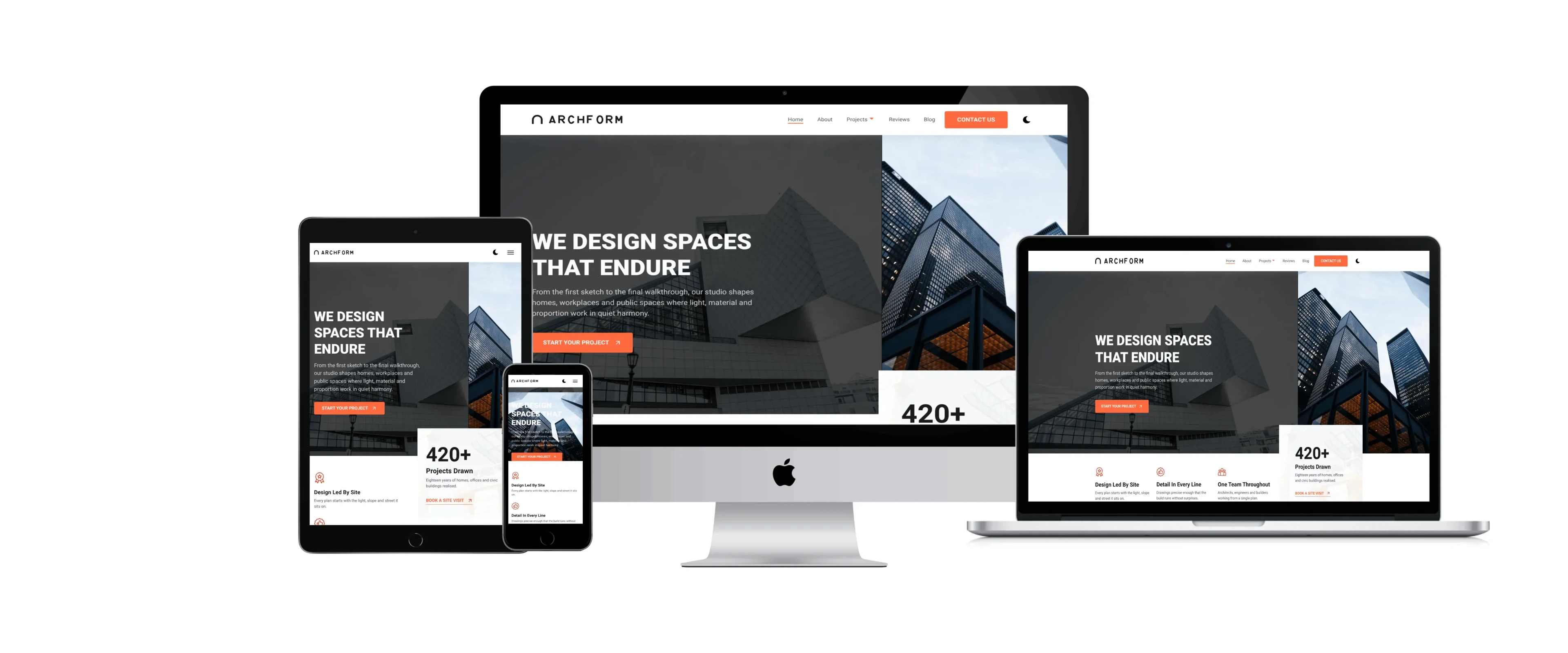 Custom-coded website for an architecture studio