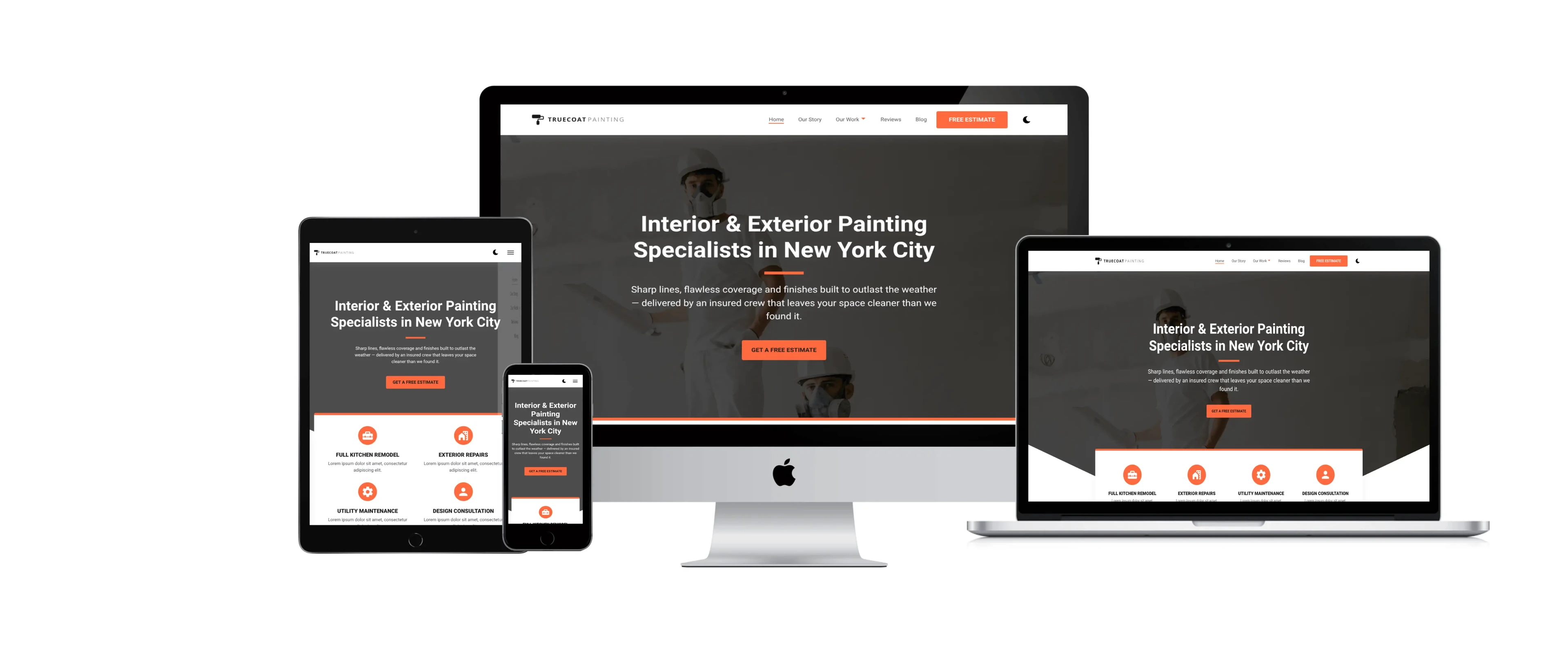 Custom-coded website for a painting company