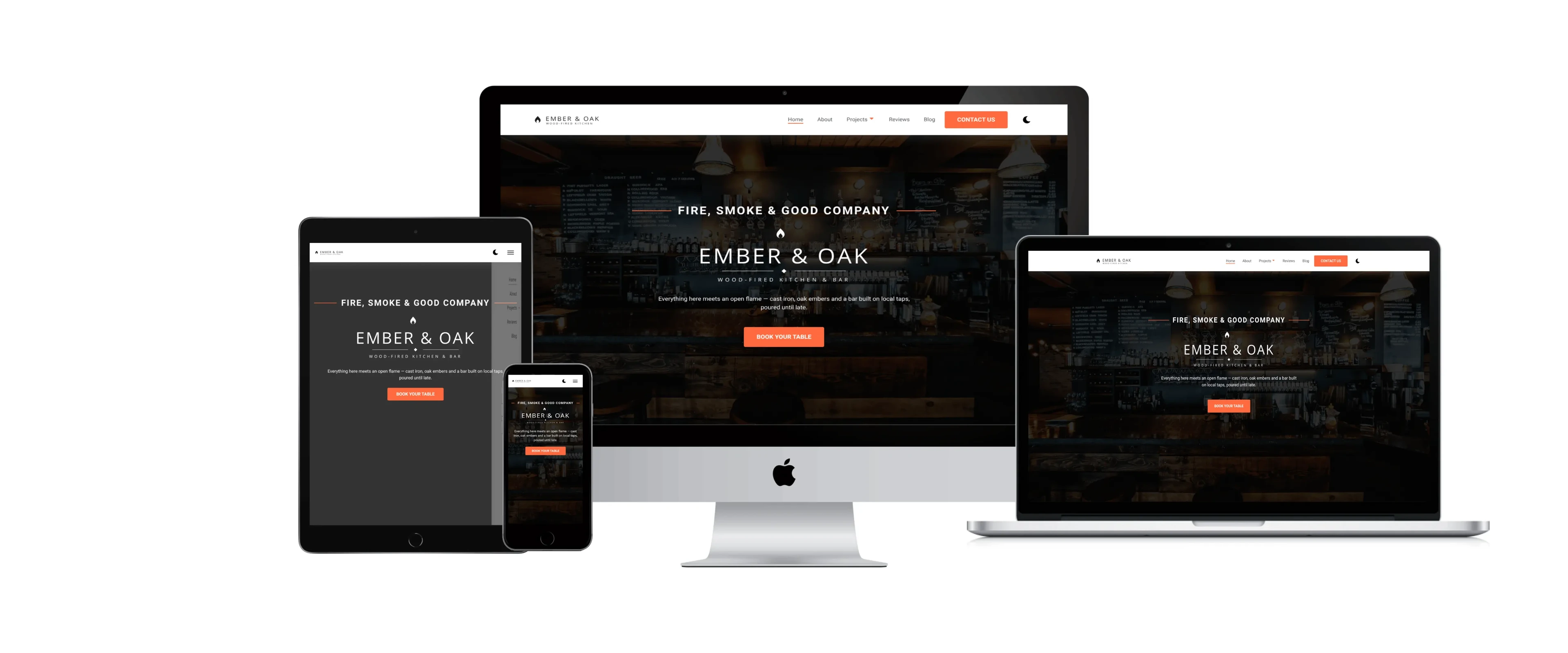 Custom-coded website for a restaurant